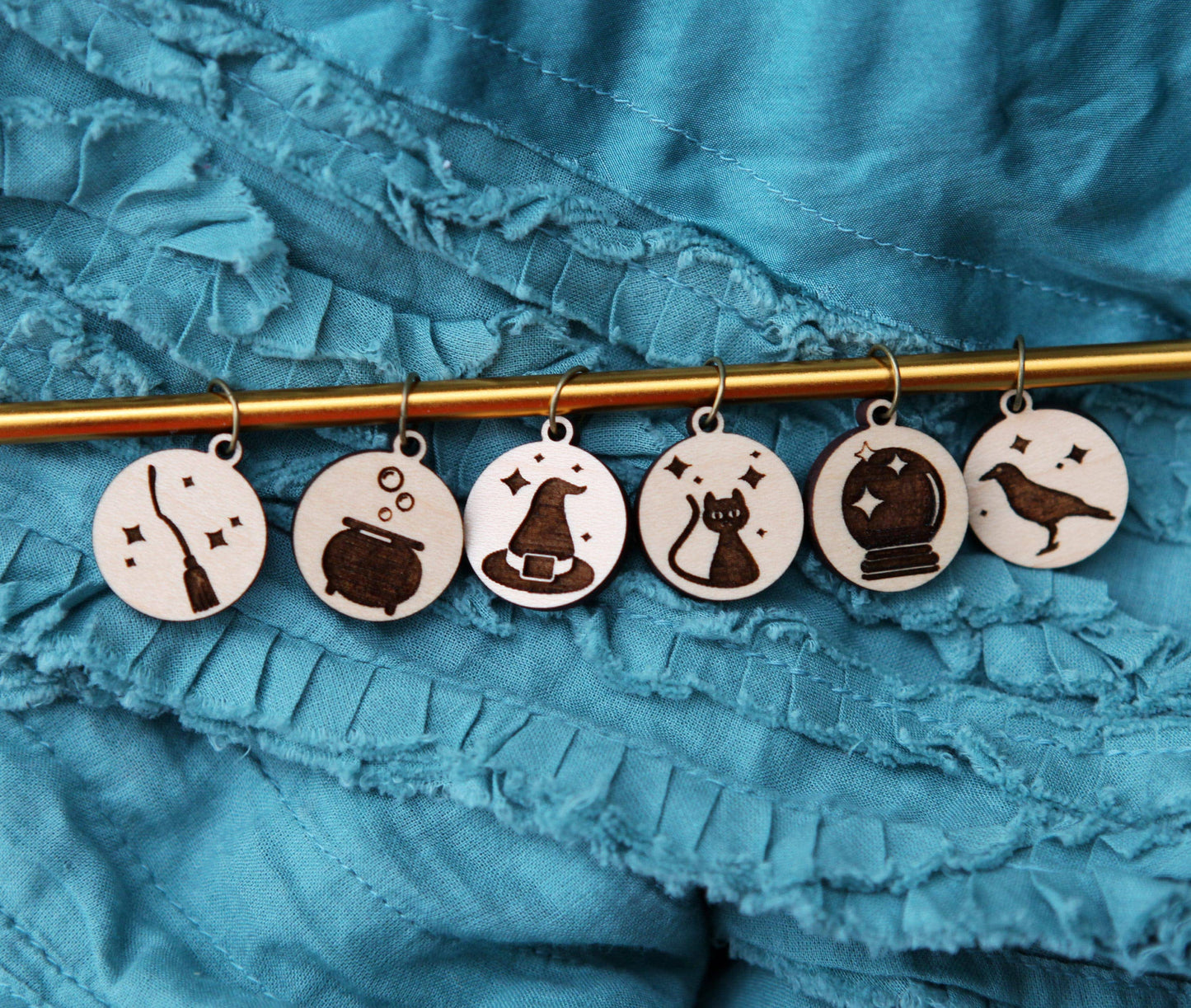 Sunrise Grove - Maple Knitting Stitch Markers Witching Hour Set of 6
