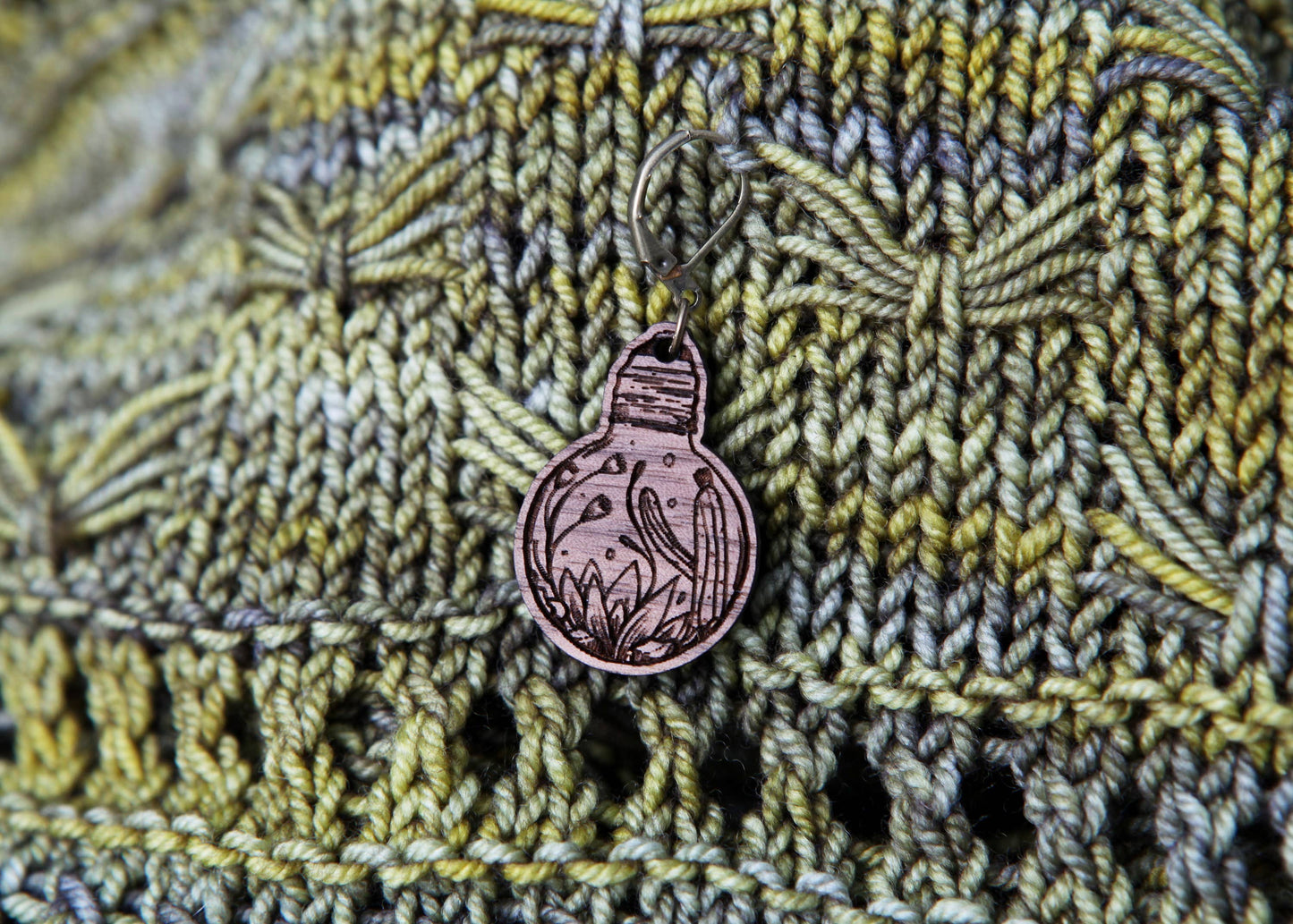 Sunrise Grove - Terrarium Light Bulb Stitch Markers Set of 3 Desert Scenes