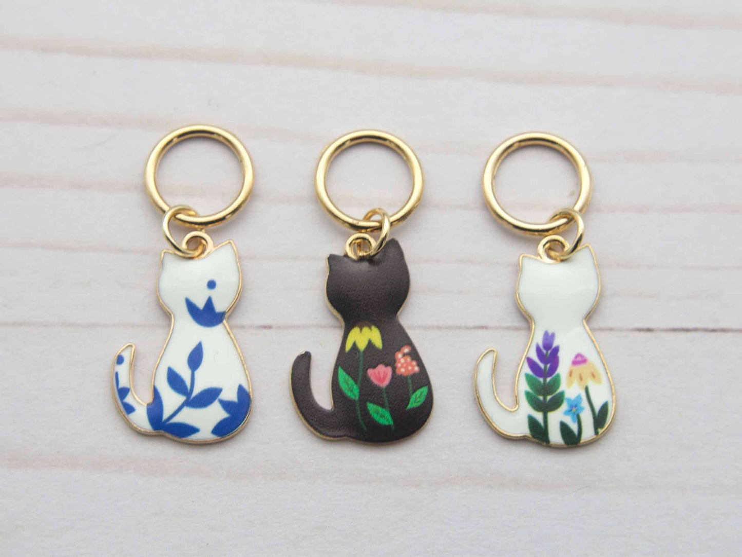 Fox & Pine Stitches - Floral Cat | Stitch Markers