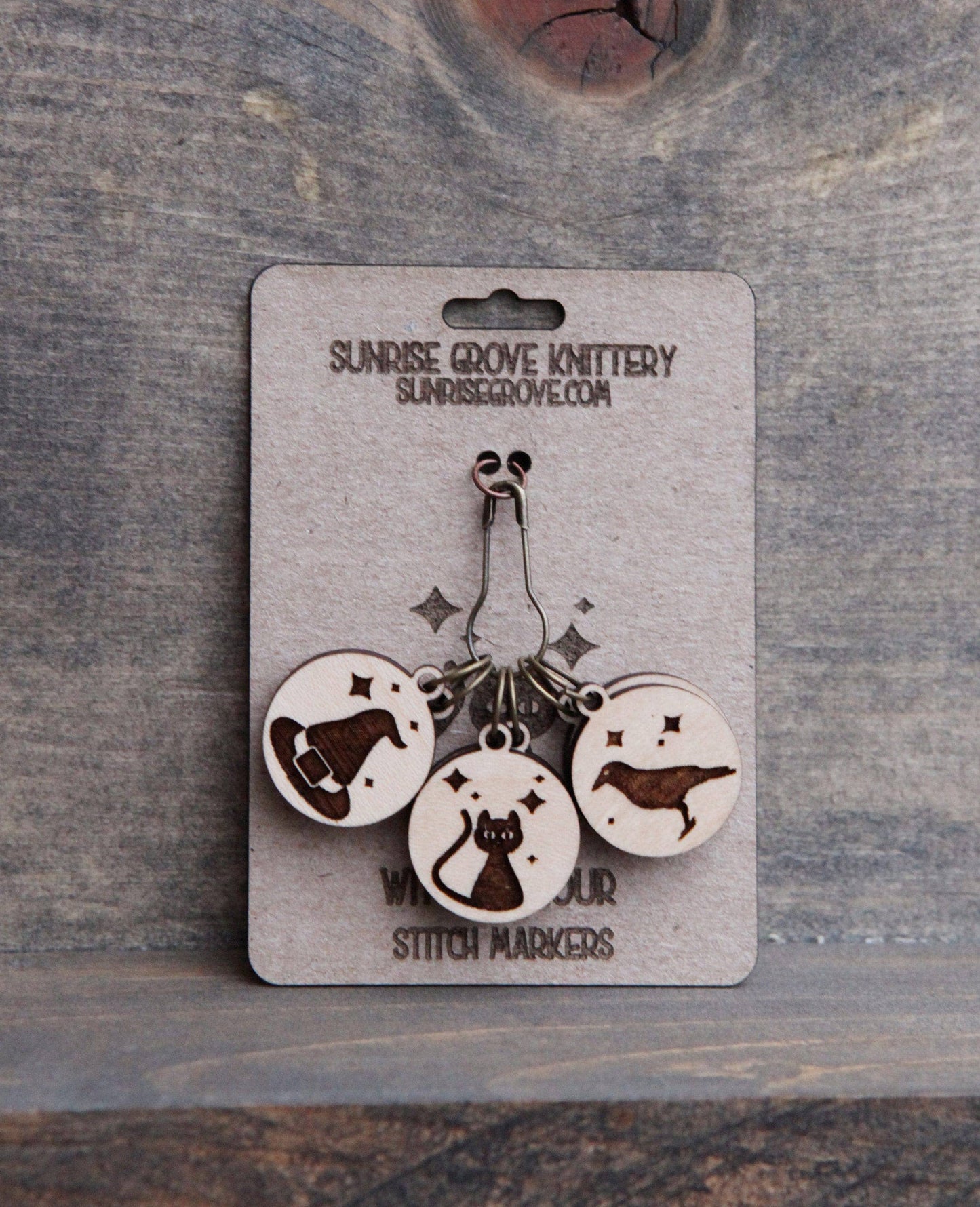Sunrise Grove - Maple Knitting Stitch Markers Witching Hour Set of 6