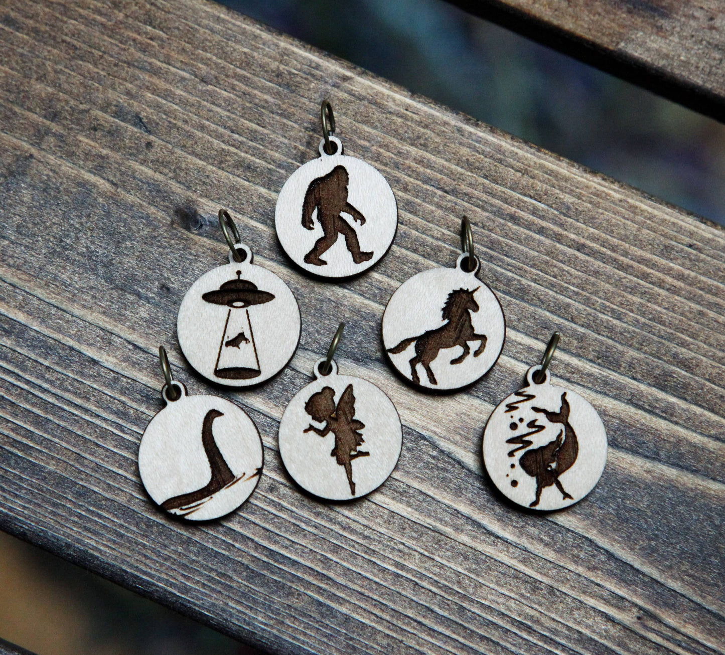Sunrise Grove - Cryptid Mythical Creatures Knitting Stitch Markers Set of 6