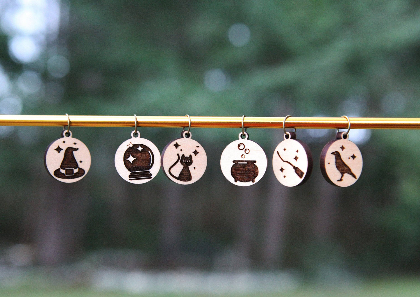 Sunrise Grove - Maple Knitting Stitch Markers Witching Hour Set of 6