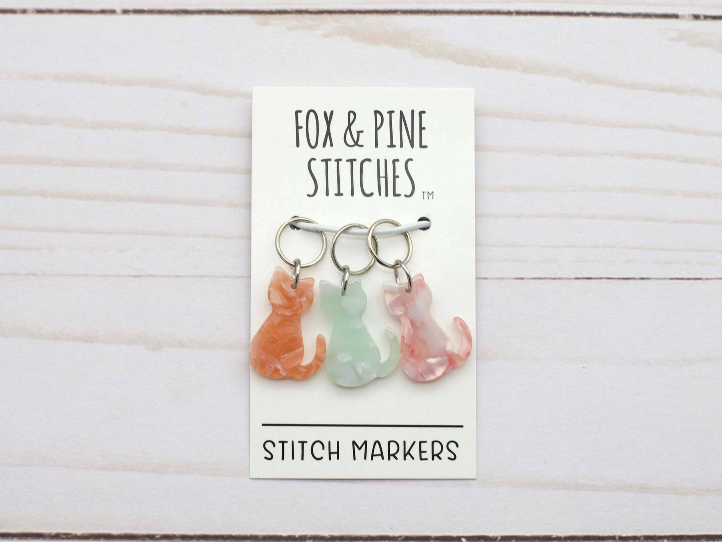 Fox & Pine Stitches - Pastel Cat | Stitch Markers