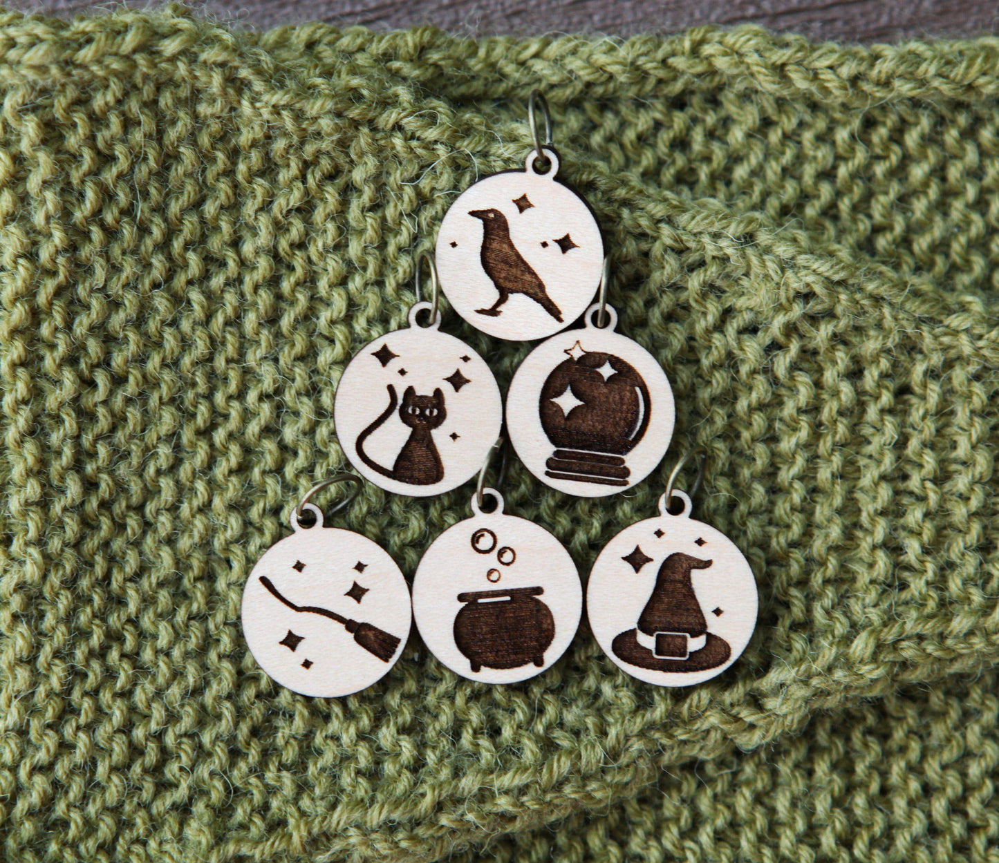 Sunrise Grove - Maple Knitting Stitch Markers Witching Hour Set of 6