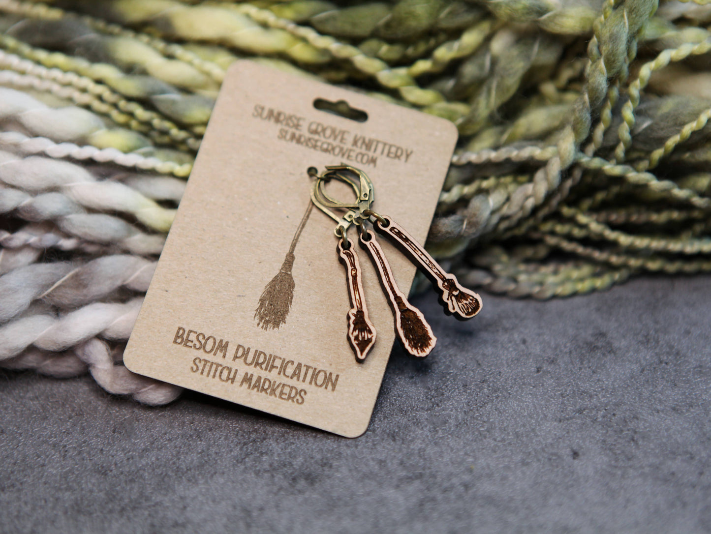 Sunrise Grove - Broom Shape Knitting Progress Keepers & Stitch Markers