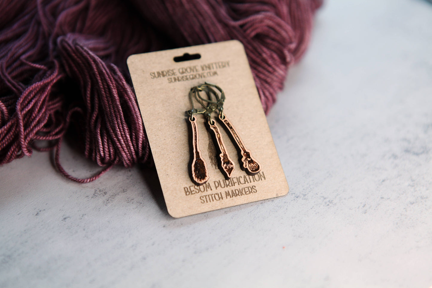 Sunrise Grove - Broom Shape Knitting Progress Keepers & Stitch Markers