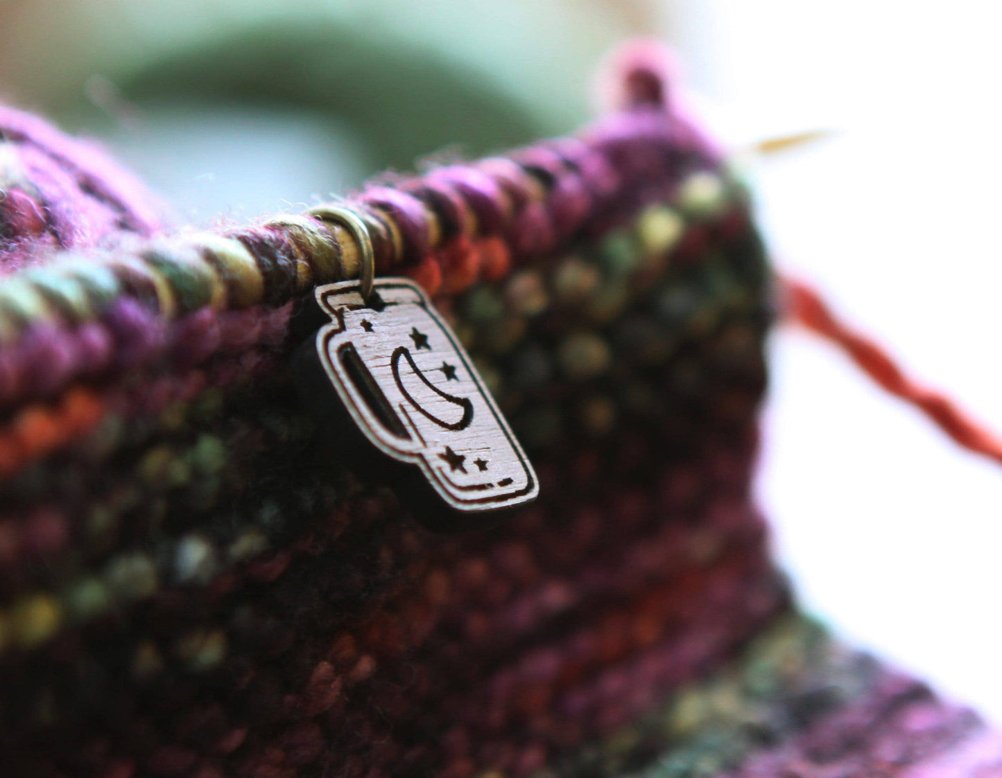 Sunrise Grove - Apothecary Knitting Stitch Markers Walnut Set of 6