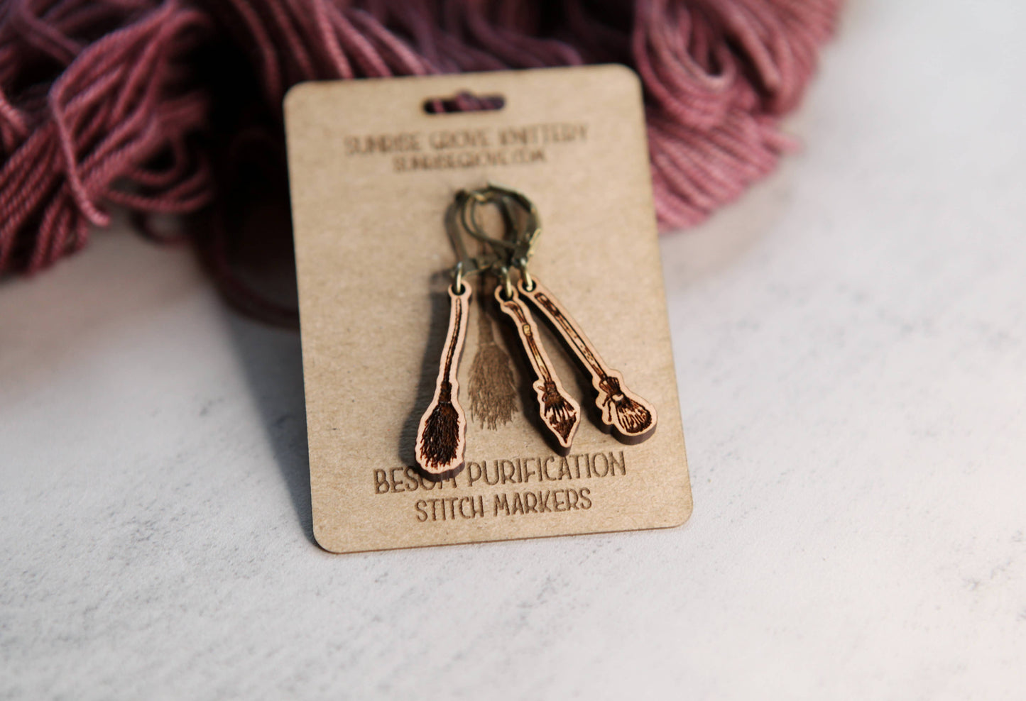 Sunrise Grove - Broom Shape Knitting Progress Keepers & Stitch Markers